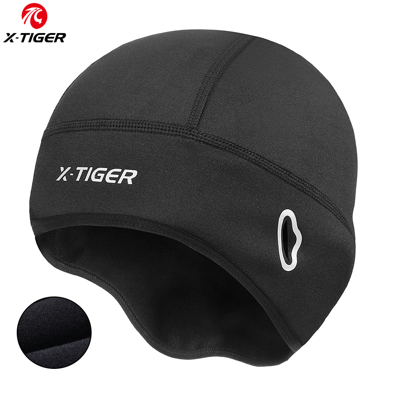 Aquatic Sports Hat - X-TIGER フリースサイクリングキャップ防水自転車帽子冬熱自転車キャップ雪道自転車帽子スポーツ暖かいサイクリング帽子