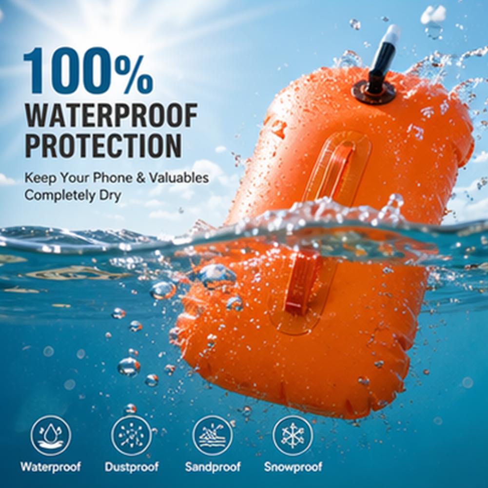新しいスイムブイ防水ドライバッグ、タッチスクリーン対応スマホ - Swim Buoy Open Water のレビューと価格